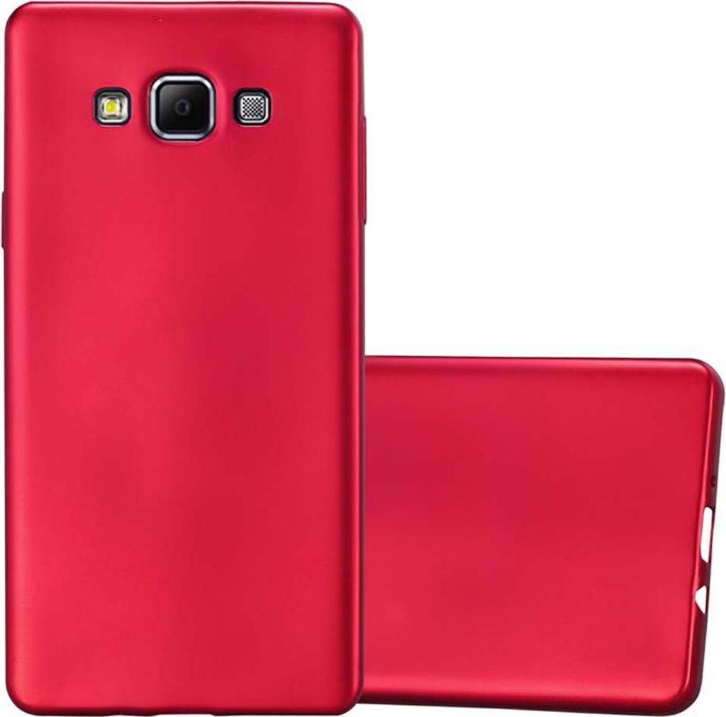 Cadorabo Schutzhülle für Samsung Galaxy A7 2015 Hülle in Rot Handyhülle TPU Silikon Etui Cover Case