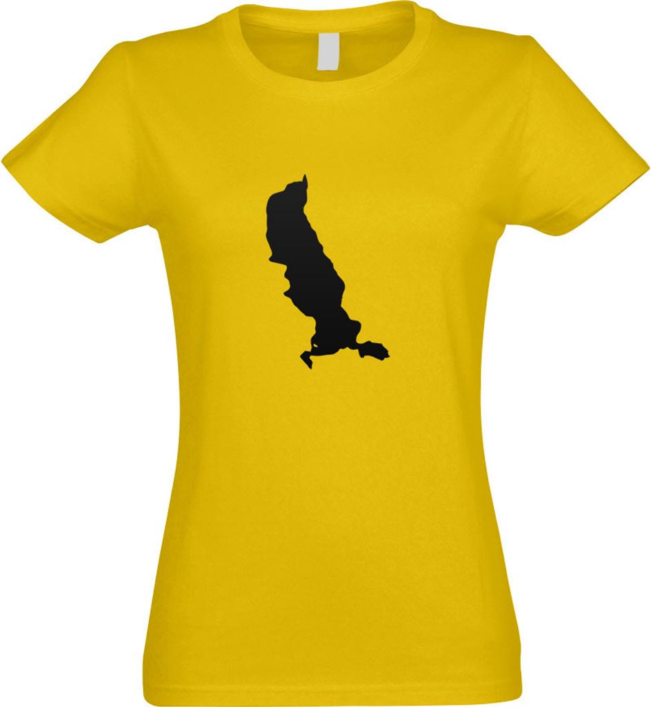 Kiwistar - T-Shirt tailliert - Damen - gelb - Tegernsee- Deutschland - See - mit Motiv Bedruckt - Funshirt Design - Sport - Freizeit - Damen - L