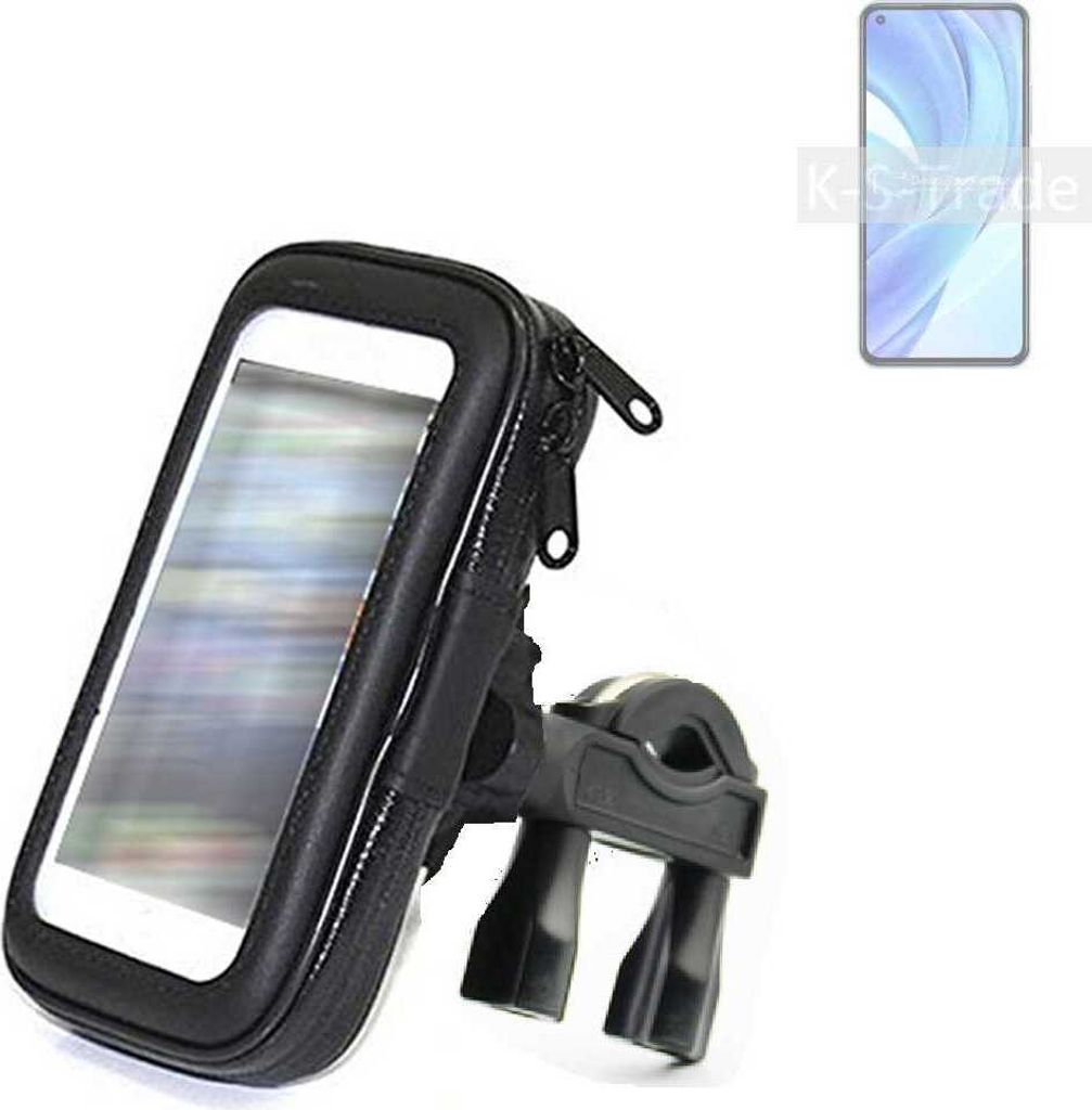 K-S-Trade Fahrrad-Halterung kompatibel mit Xiaomi Mi 11 Lite Handy-Halterung Halter Lenkstange Fahrradhalterung Motorrad Bike Mount Wasserabweisend