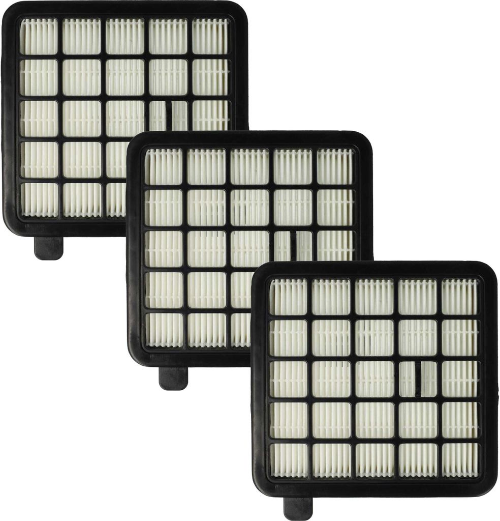 vhbw 3x Staubsaugerfilter kompatibel mit Grundig GMS2020, VCC4770 Zyklon Staubsauger - HEPA-Filter Schwarz Weiß