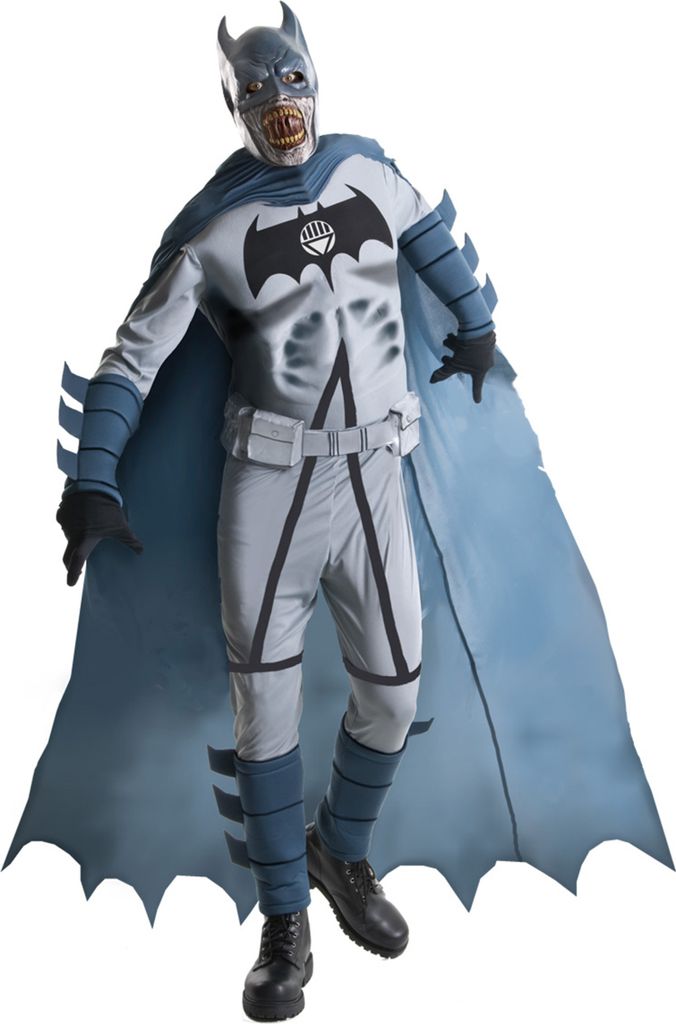 Zombie Batman Halloween Deluxe-Kostüm grau-schwarz