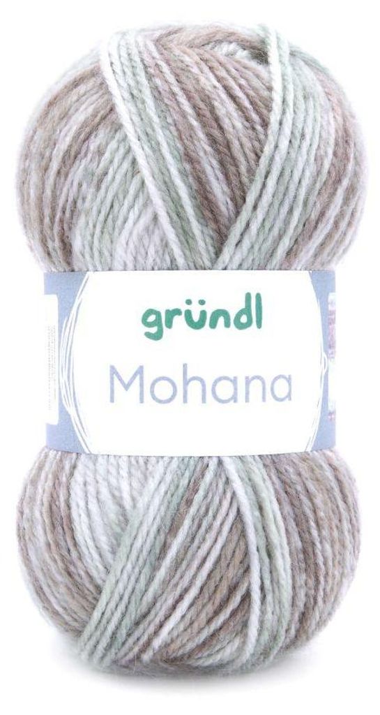 Gründl Wolle Mohana 100 g hellgrau-mint-natur-weiß Produktbild 