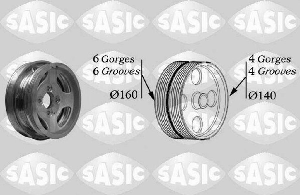 SASIC 2156037 Riemenscheibe Kurbelwelle für FIAT Doblo Cargo (223) 160 140mm