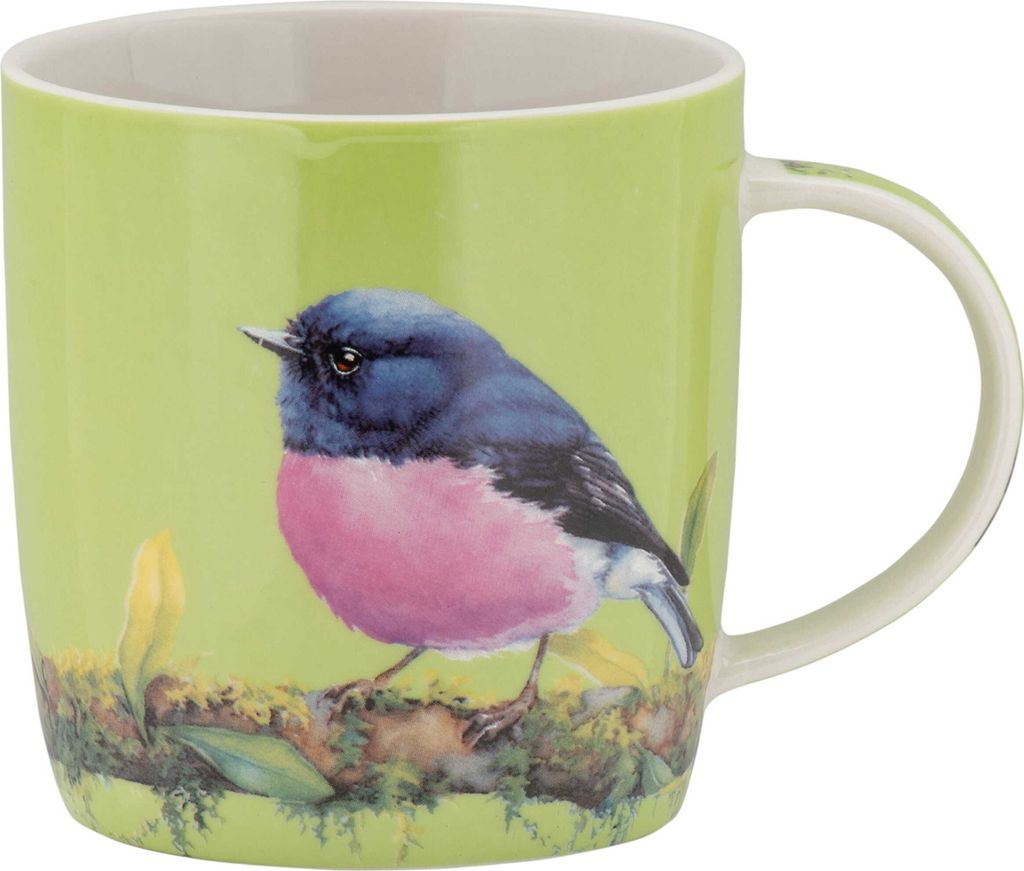 Maxwell & Williams DX1121 Becher 370 ml BIRD TALK Rosenbrust-Schnäpper, Porzellan, in Geschenkbox