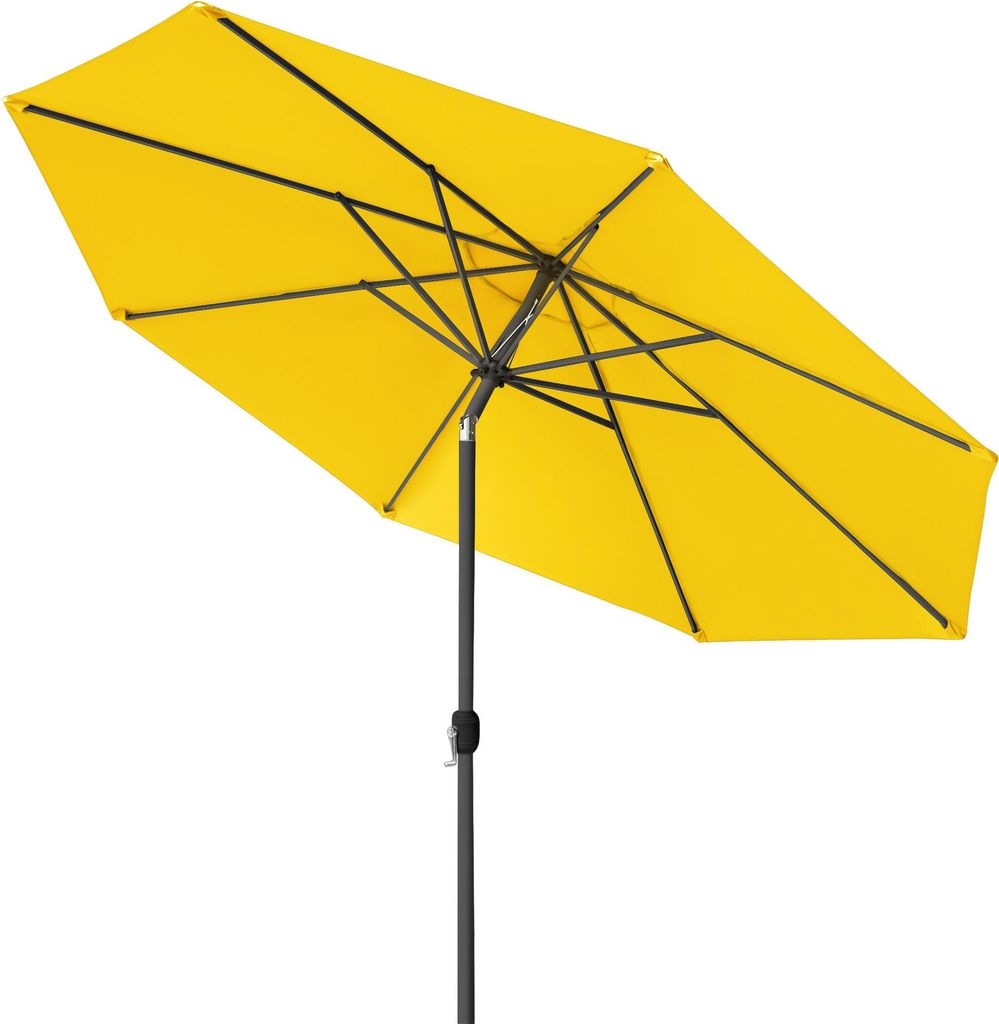 Sonnenschirm 3,5m rund gelb Garten Balkon knickbar mit Produktbild 