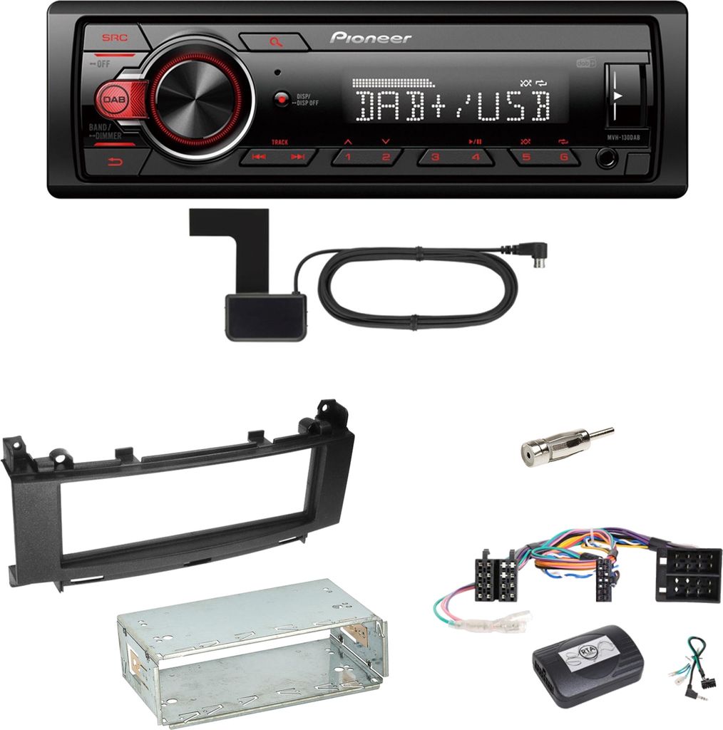 Pioneer MVH-130DAB Digitalradio USB Einbauset für Mercedes A B Klasse W169 W245