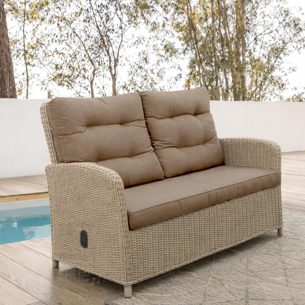 Destiny 2er Gartenbank Merano Relax Vario Pearl Shell Loungesofa Sofa - Ohne Tisch -