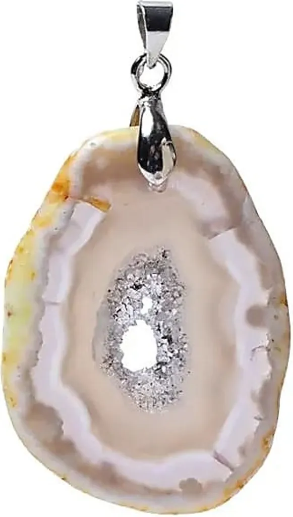 Pendentif agate et cristaux polis de 3 cm en pack de 3 pièces uniques
