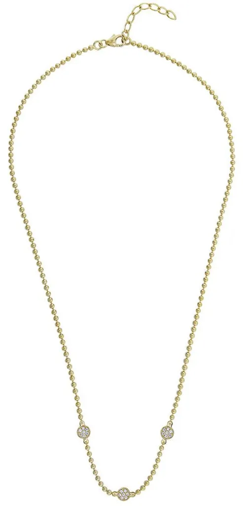 Collier plaqué or SC533 avec zircone cubique brillante pour femme