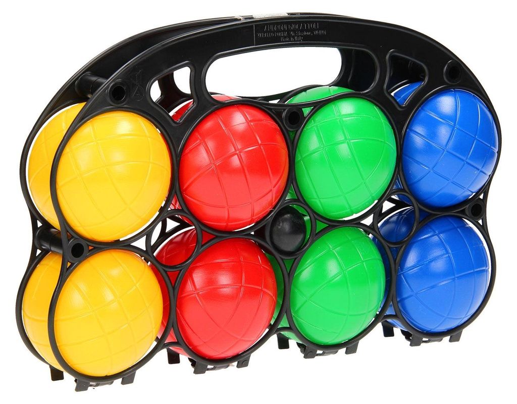 Androni Giocattoli 7107-0000, Boccia-Spiel, Blau, Grün, Rot, Gelb, Kunststoff, Einfarbig, 7,3 cm, 30 cm