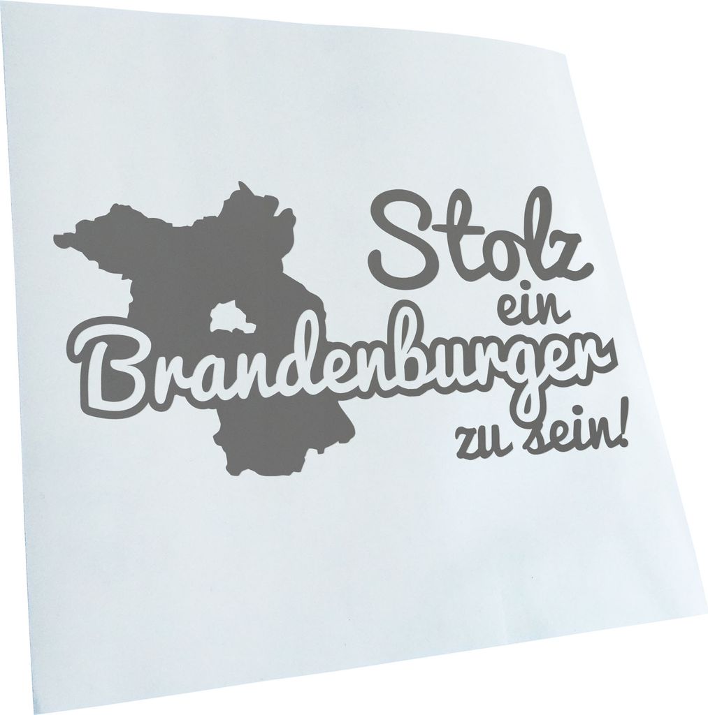 Kiwistar - Autoaufkleber - Brandenburger Stolz - Grau - 60x30cm - Aufkleber für Auto, Laptop, Fahrrad, LKW, Motorrad mehrfarbig JDM Decal Racing