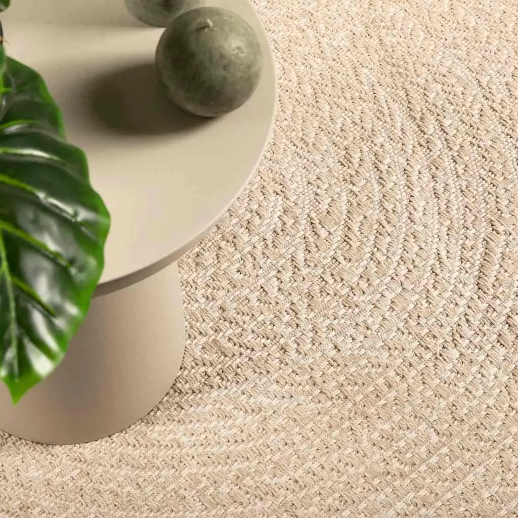 Tapis de Passage Intérieur et Extérieur Beige 80x200 cm Effet Tressé