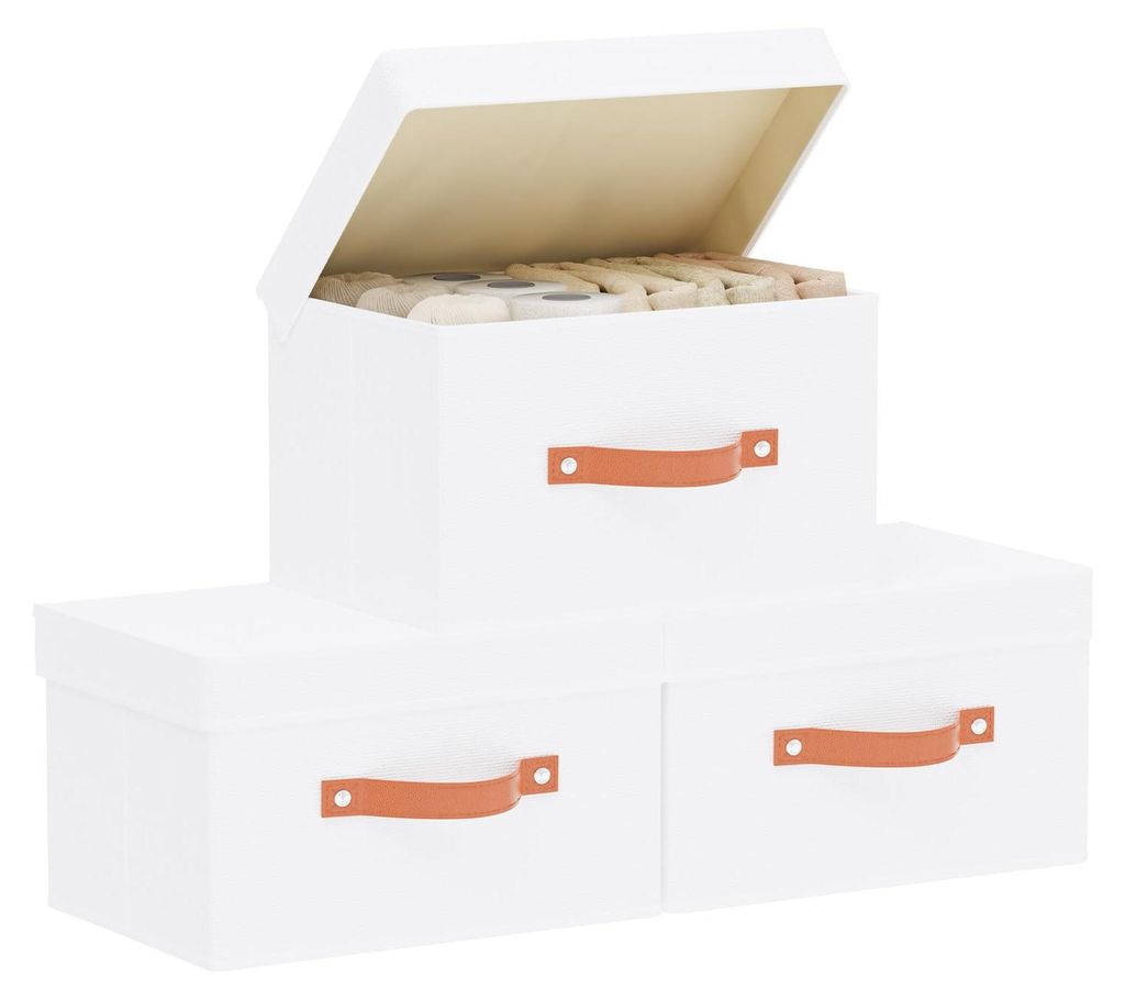 3-teiliges Aufbewahrungsbox-Set, Aufbewahrungsbox mit Deckel, faltbare Aufbewahrungsbox aus Stoff für Wohnzimmer, Schlafzimmer oder Kleiderschrank.