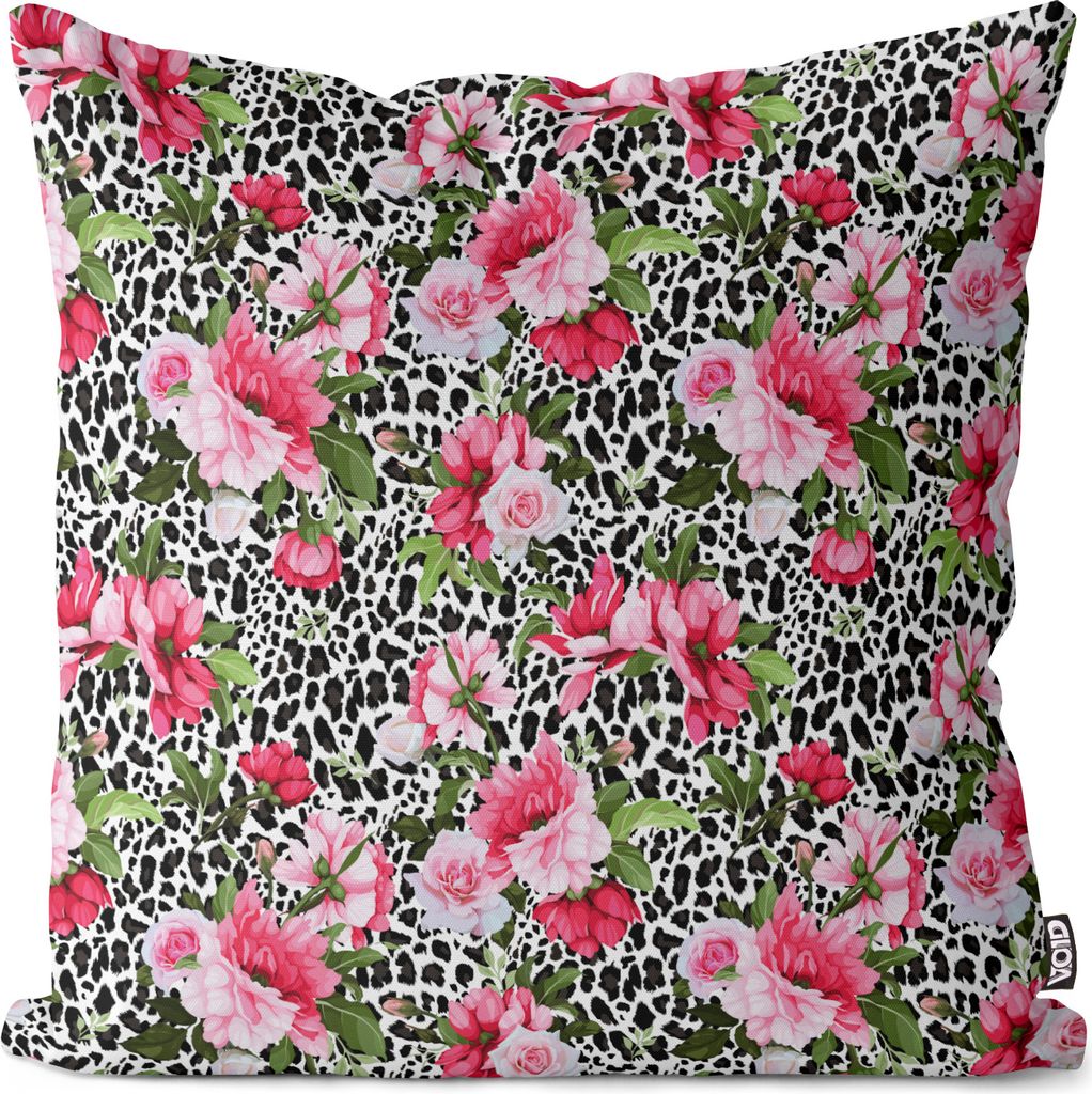 VOID Pfingstrosen Leopard Kissenbezug Kissenhülle Produktbild 