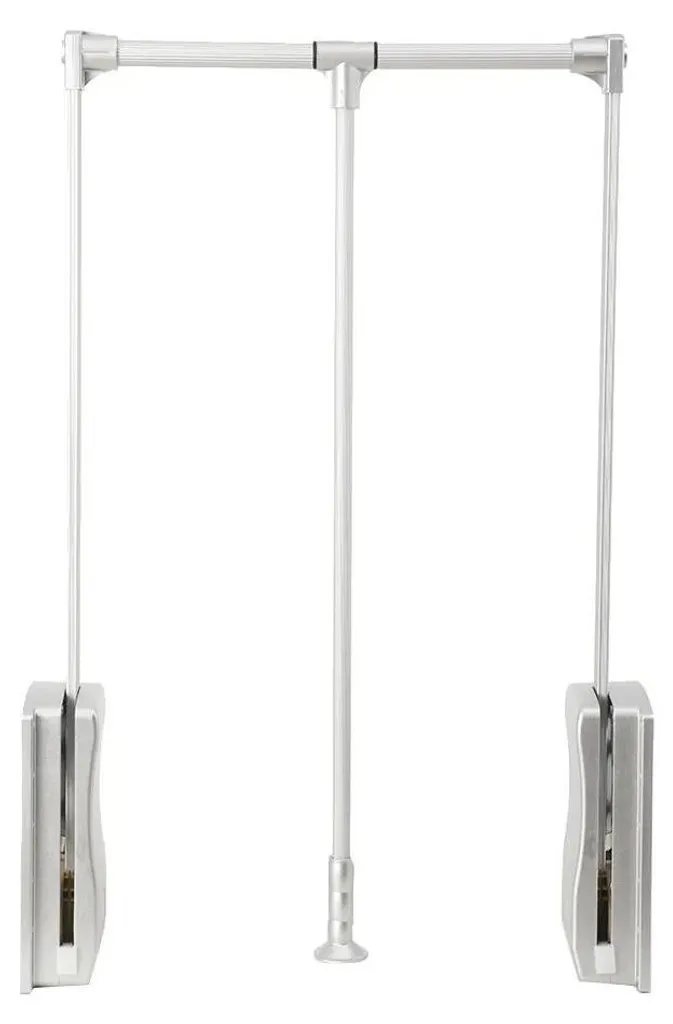 Barre de penderie extensible noire 51-66 cm avec amortisseur de choc