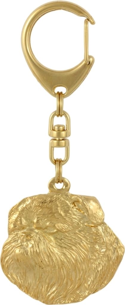 Brüsseler Griffon, Griffon Bruxellois I - Vergoldeter Schlüsselanhänger mit Hund, Handtaschenschmuck, Luxus-Accessoire der Marke Art-Dog