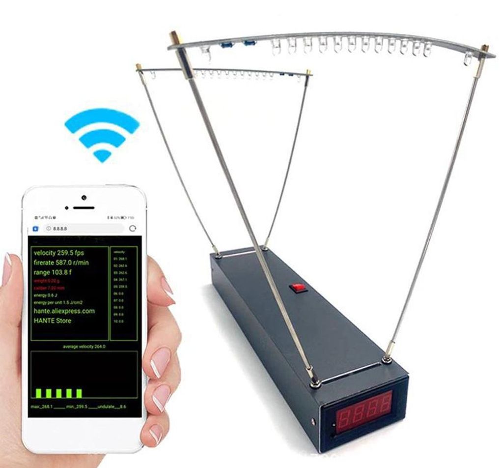 Präziser Baldachin-Geschwindigkeitsmesser, WLAN, 30–999,9 fps, Tachometer, intelligentes Schießen, Hochversion, Geschwindigkeitsmessung, unters...