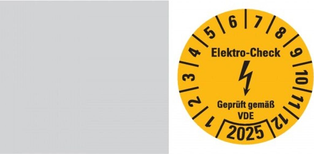 Dreifke Aufkleber I Kabelprüfplakette Elektro-Check Gepr.gem.VDE 2025, gelb,...