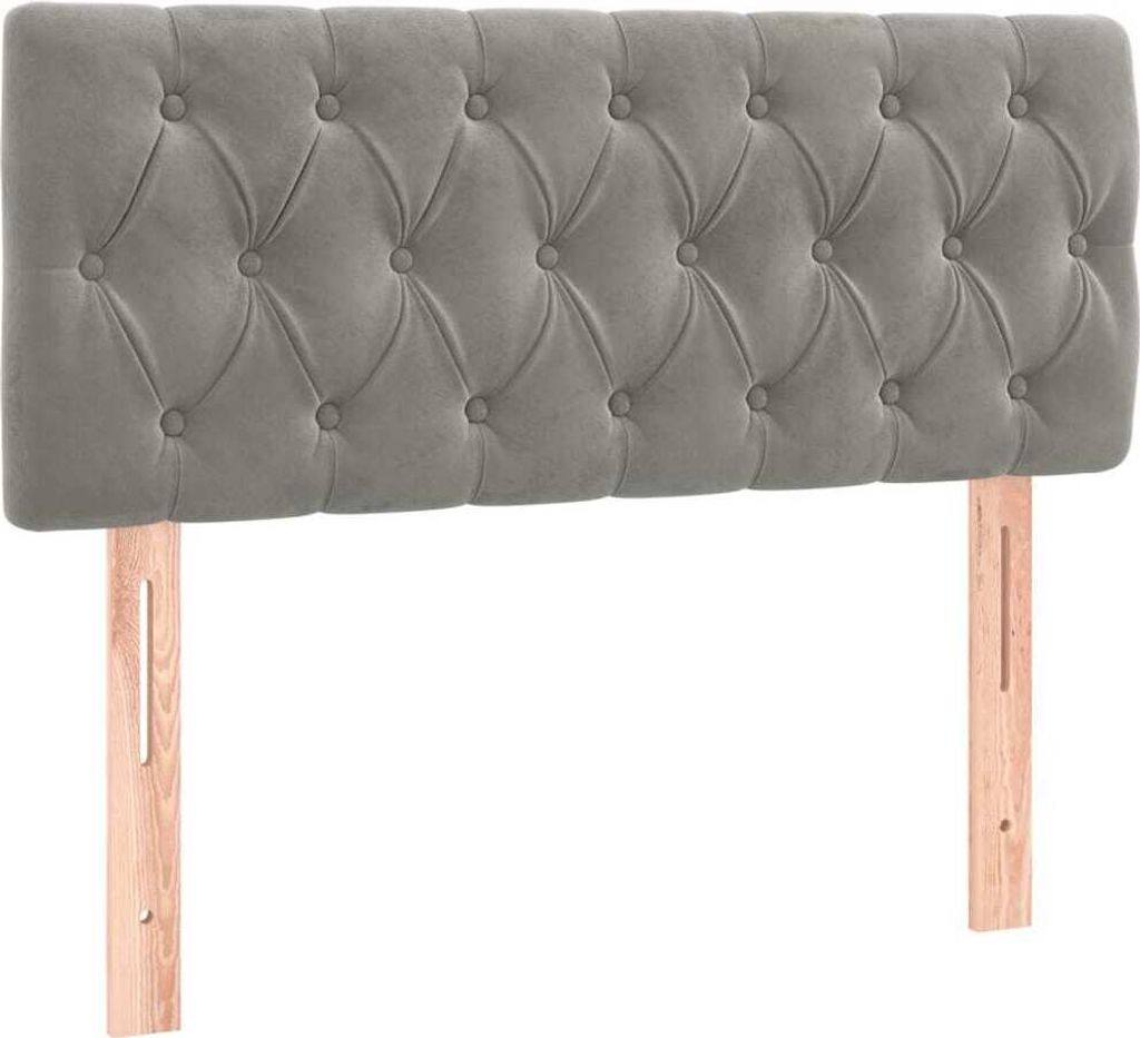 Kopfteil Hellgrau 100x7x78/88 cm Samt