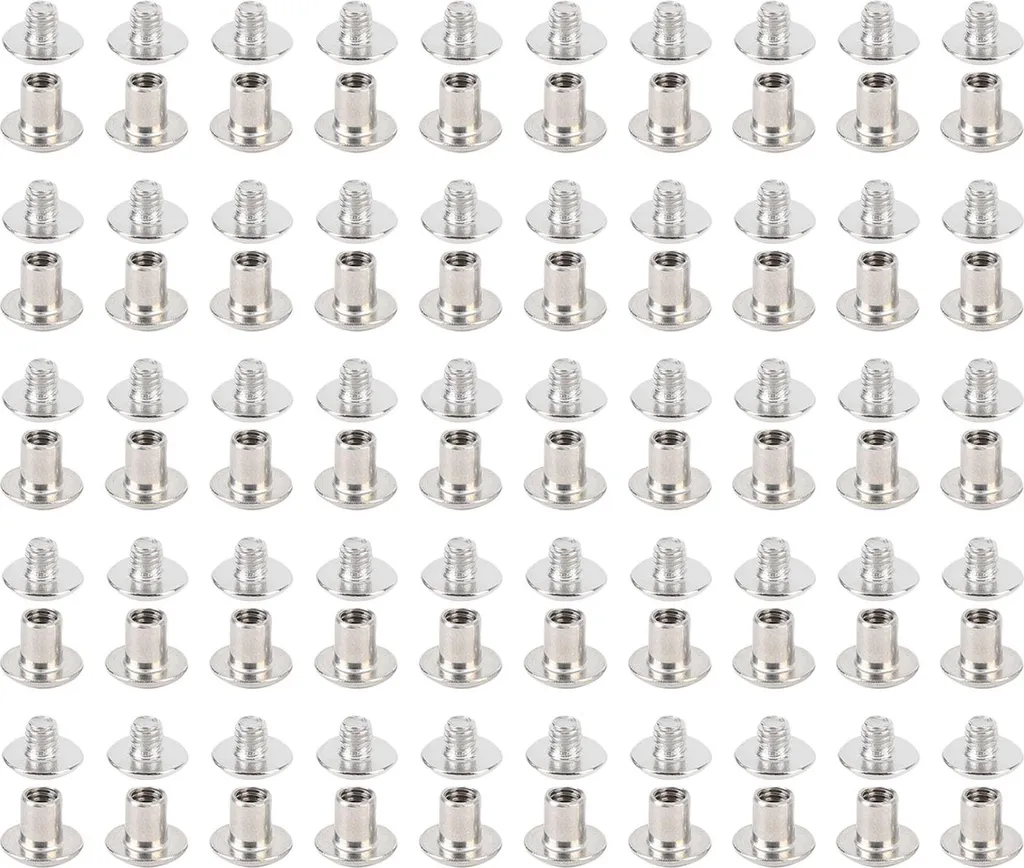 Set 50 Viti Chicago M4 in Acciaio Inox 5x6x9,5mm per DIY e Cuoio