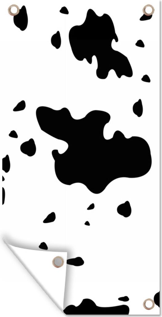 MuchoWow 80x160 cm Outdoor-Poster Gartendeko Sichtschutz Garten Poster für den Garten Eine Illustration eines Kuh-Musters