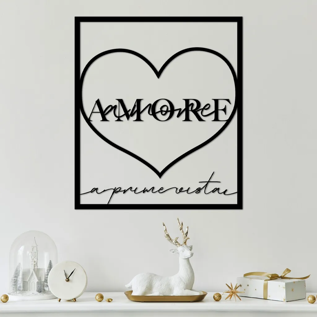 Décoration Murale 100% Métal Noir Wallity 49x56 cm Design Graphique