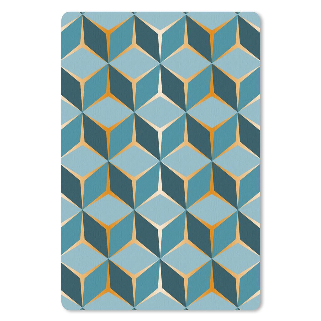 MuchoWow Mauspad Mousepad Gold - Blau - Muster 40x60 cm - Mousepads - Maus Mat - Pad - Mausunterlage - Schreibtisch Accesoire