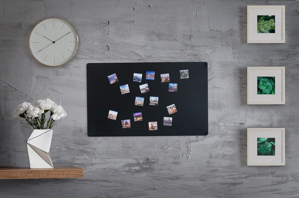 STALFORM Magnettafel Schwarz 75x49 cm aus Edelstahl Magnetwand Pinnwand Magnetisch Groß Magnetboard Küche, Büro, Kinderzimmer