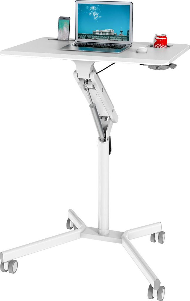 hjh OFFICE Stehschreibtisch STAND VM-SU I Sitz-Steh Schreibtisch höhenverstellbar, Stehpult Laptoptisch für Zuhause & Büro, Höhe 73.0 - 105.0 cm