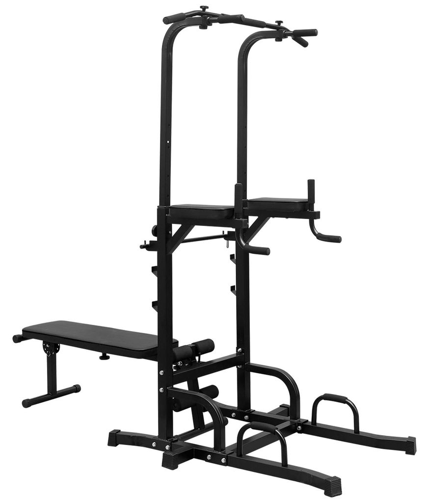 Power Tower Pull Up Bar Station (Includes Workbench and Bench), Adjustable Height Multi-Function Power Tower, Stable Strength Training Equipment, S...