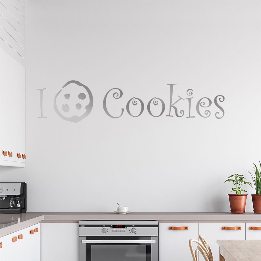 I love Cookies Wandtattoo in 6 Größen - Wandaufkleber Wall Sticker - Dekoration, Küche, Wohnzimmer, Schlafzimmer, Badezimmer