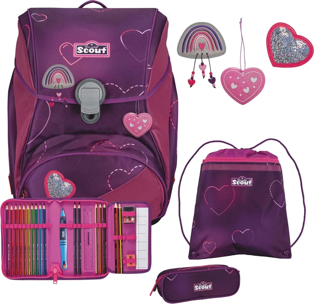 Équipement scolaire Scout Alpha Set 4 pièces pour CP au CM2 pourpre