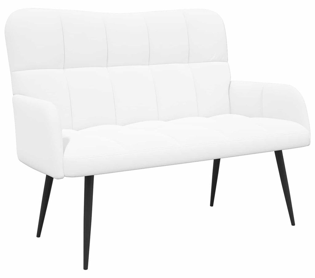 Eleganten-Stil Zweisitzer Sofa - robusten und stabilen - Loveseat/Loungesofa für Wohnzimmer - Weiß 115x61x87 cm Stoff - Klassische Sofas - Möbel26