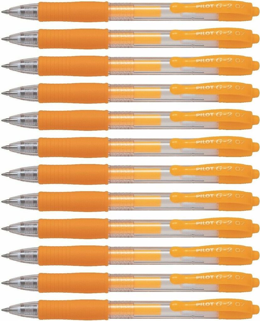 Pilot G2-07 Gelschreiber Neonapricot - 12er-Set
