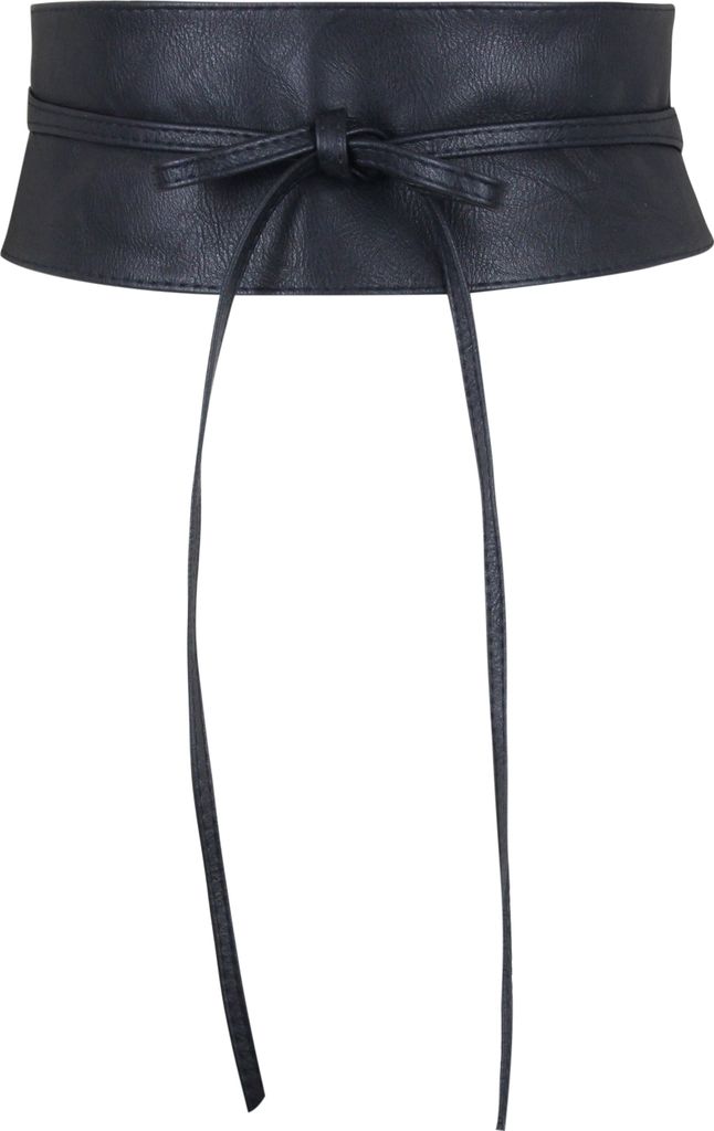 Damen Taillengürtel, breiter Wickelgürtel Obi Gürtel zum Schnüren Hüftgürtel Bindegürtel, Schwarz