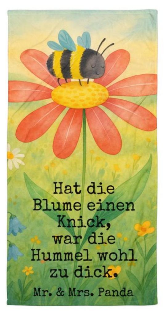 Mr. & Mrs. Panda Strandtuch Hummel Blume Design - Weiß - Geschenk, Lustige Sprüche, Wespe, Duschtuch, Biene, Reisehandtuch, Badehandtuch, Badelak...