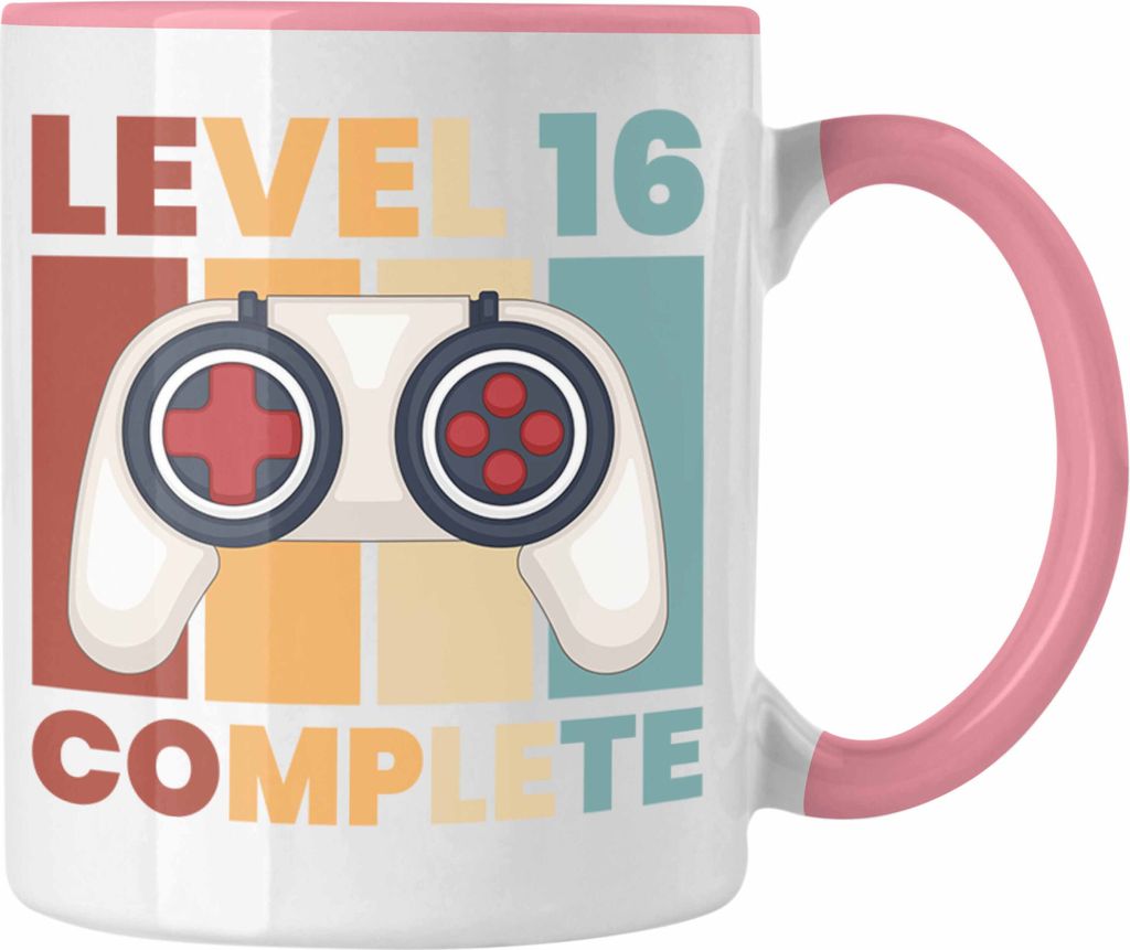 Trendation - 16. Geburtstag Tasse Geschenk Jungen Geschenkidee Lustig Spruch 16 Geschenke Geschenkideen zum 16 Bday 16er Sohn Kaffeetasse (Rosa)