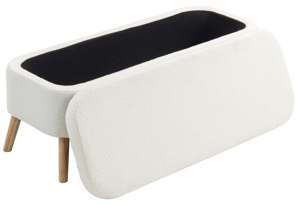 HOMCOM Sitzbank mit Stauraum Polsterbank mit Fleece-Optik, Produktbild 