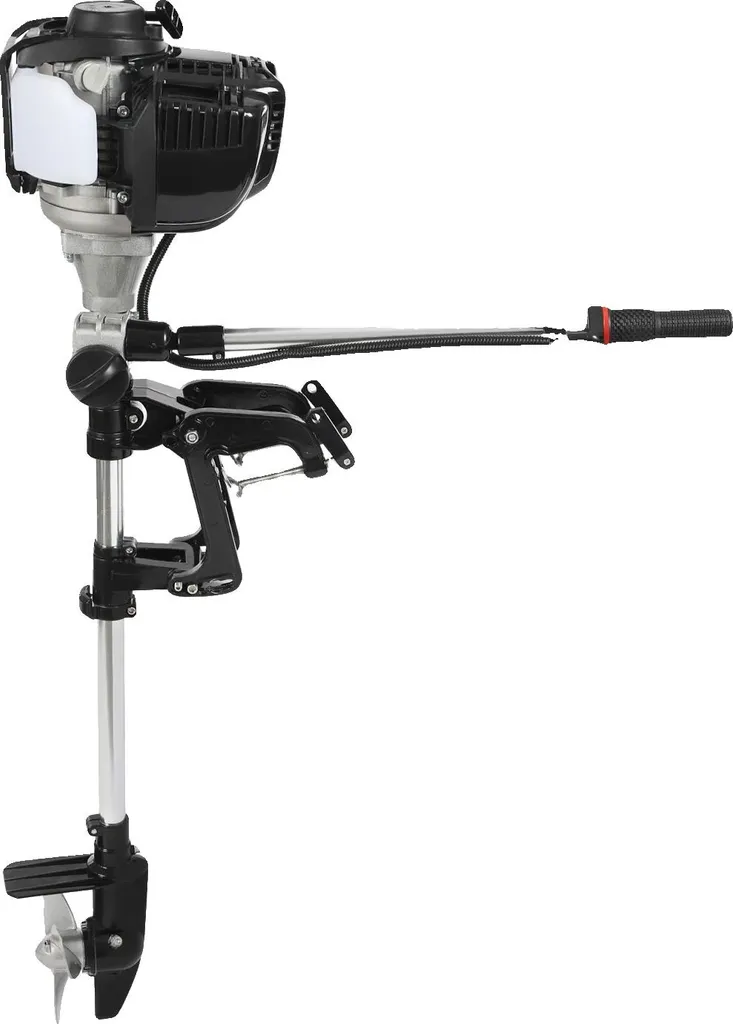 Moteur de bateau thermique 4 temps 5.5 CV noir pour barque et annexe
