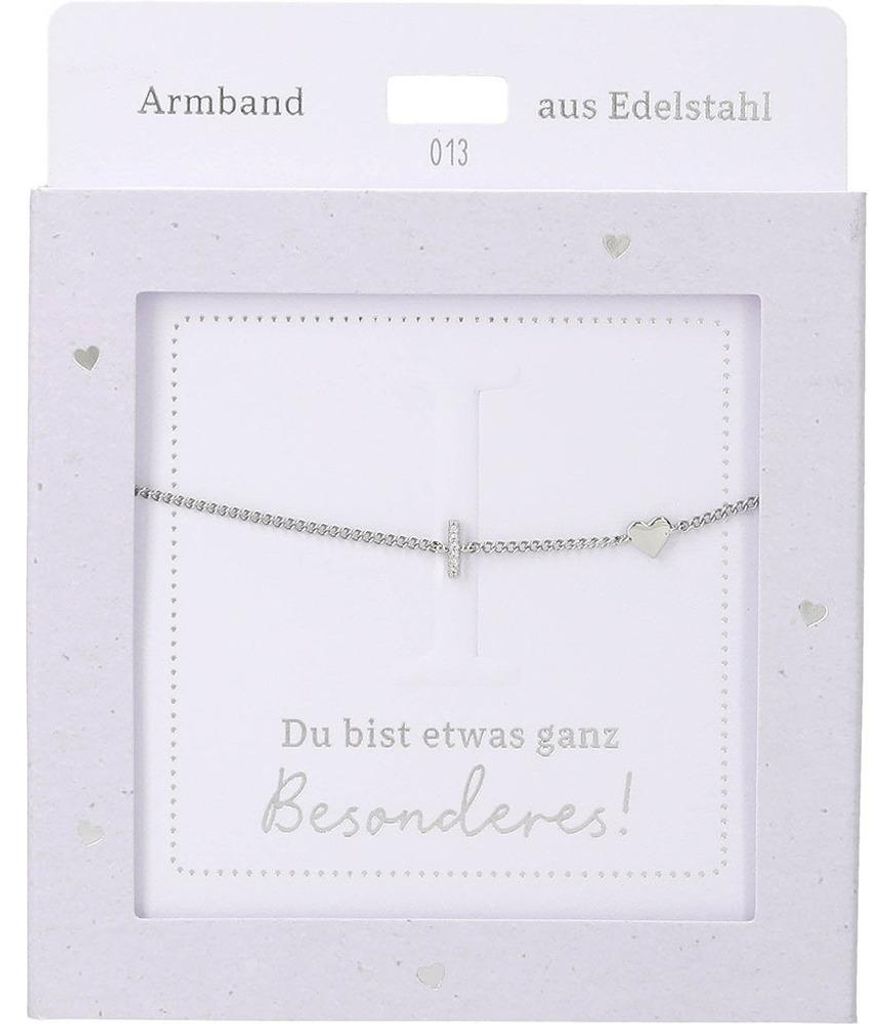 Depesche Armband Silber mit Herzanhänger - Freundschaft Schmuck Geschenk