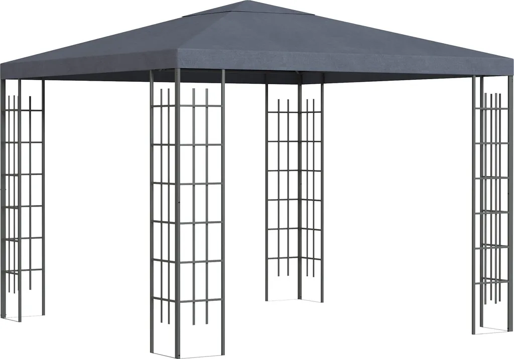 Tente de Réception 3x3m Idéale pour Fêtes de Famille et Mariage Gris