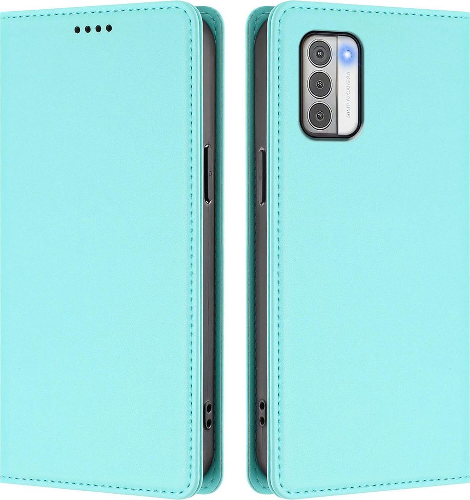 Handyhülle für Nokia G42 /Nokia G310, Kunstleder Klapphülle Stoßfeste Magnetische Hülle mit Ständer Türkis