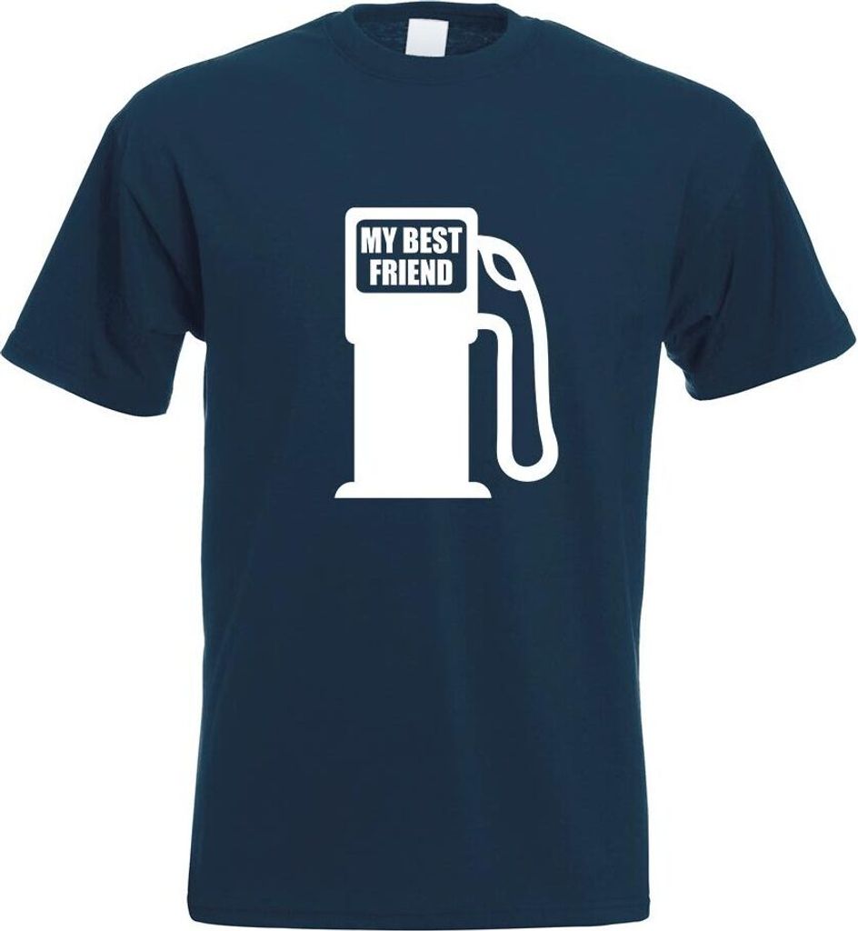 Kiwistar - T-Shirt - Navy - My Best Friend Motiv Bedruckt Funshirt Design Print - mit Motiv Bedruckt - Funshirt Design - Sport - Freizeit - Herren - L