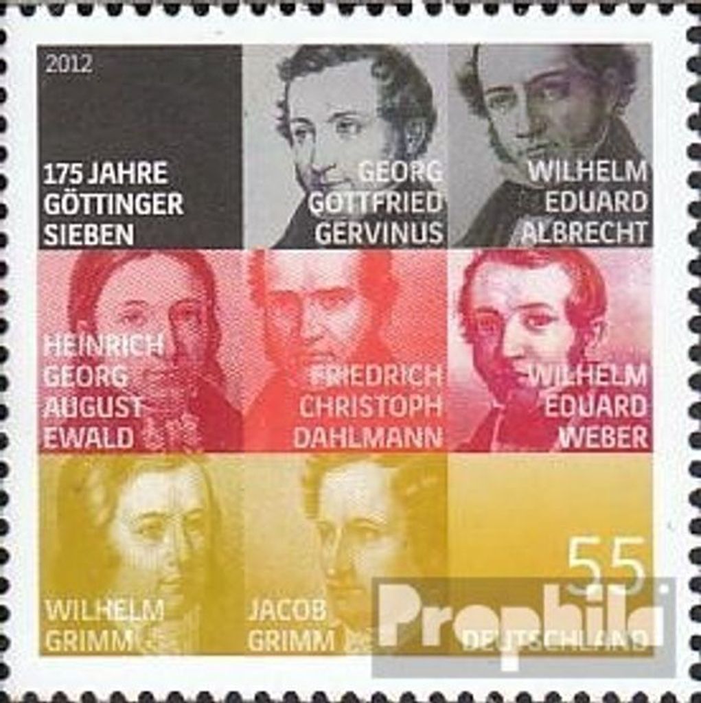 Briefmarken BRD (BR.Deutschland) 2012 Mi 2962 (kompl.Ausg.) postfrisch 175 Jahre Göttinger Sieben