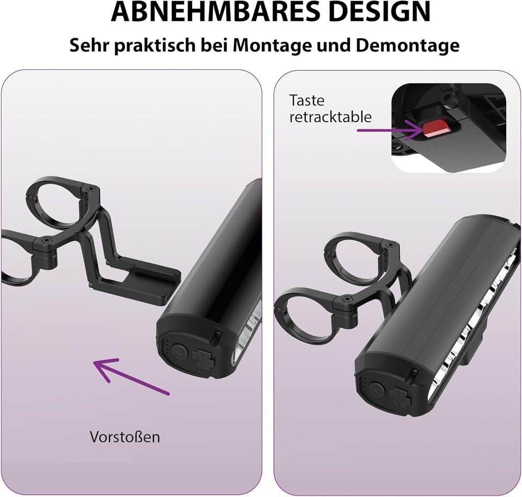 UPPEL Fahrradlampe 2600 Lumen - Superhell Mit Powerbank Funktion