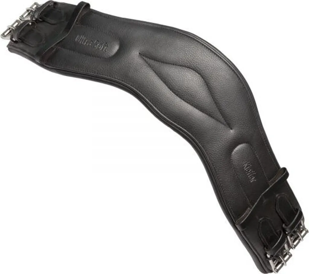Sangle anatomique Kieffer Ultrasoft cuir noir 70cm à boucles rouleaux