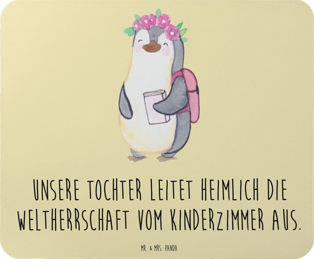 Mr. & Mrs. Panda Mousepad Tochter Weltherrschaft - Gelb Pastell - Geschenk, computermatte, Einfallsreichtum, computer, Familie, Mouse Pad, Geschenk...