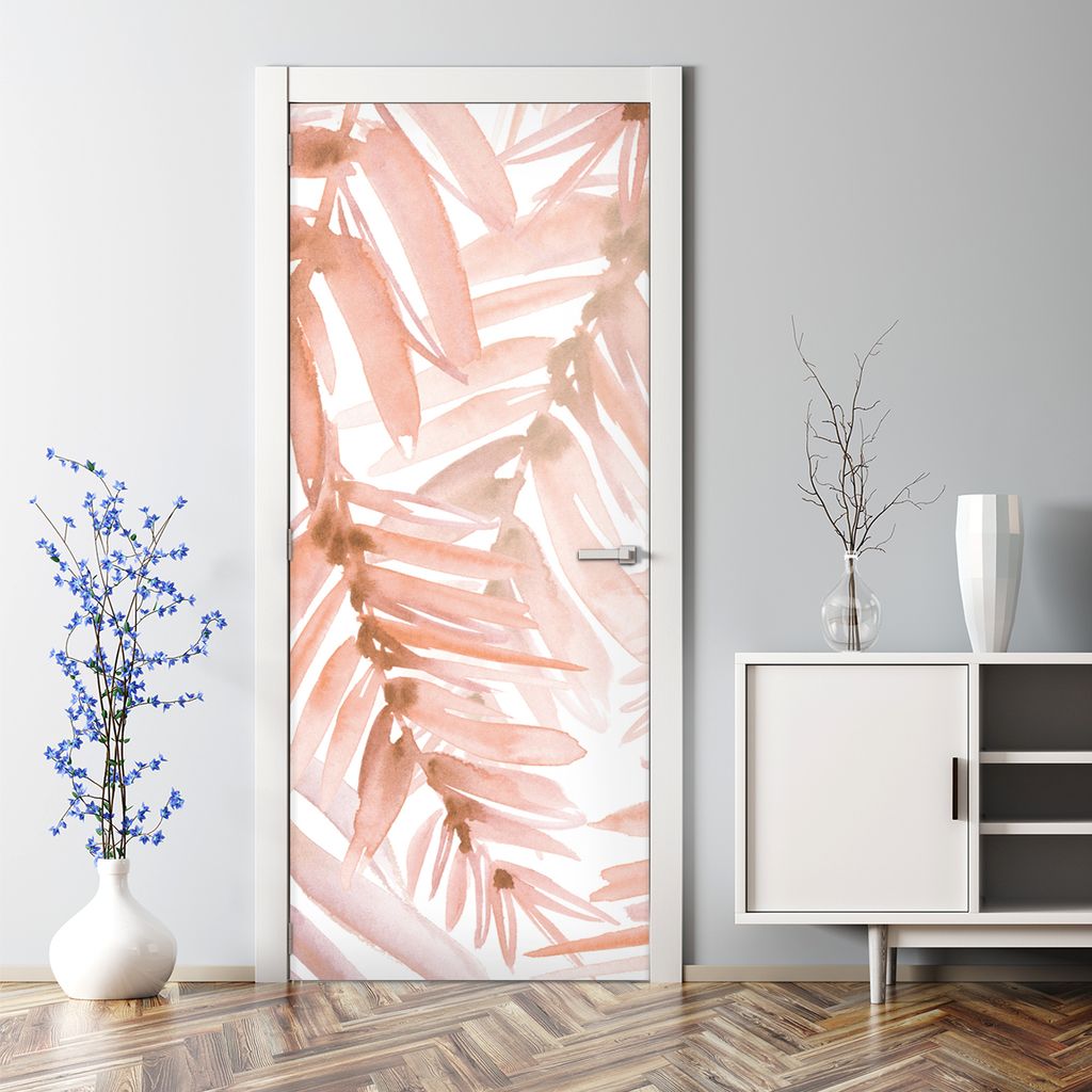 Dekorative Türdekoration selbstklebend Klebefolie Tür Tattoo Aufkleber Weiche Blätter 77 x 200 cm