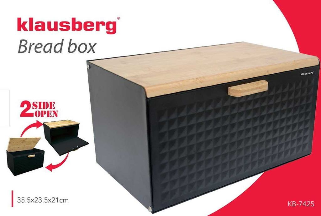 SCATOLA PER IL PANE CONTENITORE PER IL PANE DOPPIO KLAUSBERG KB-7395 grigio
