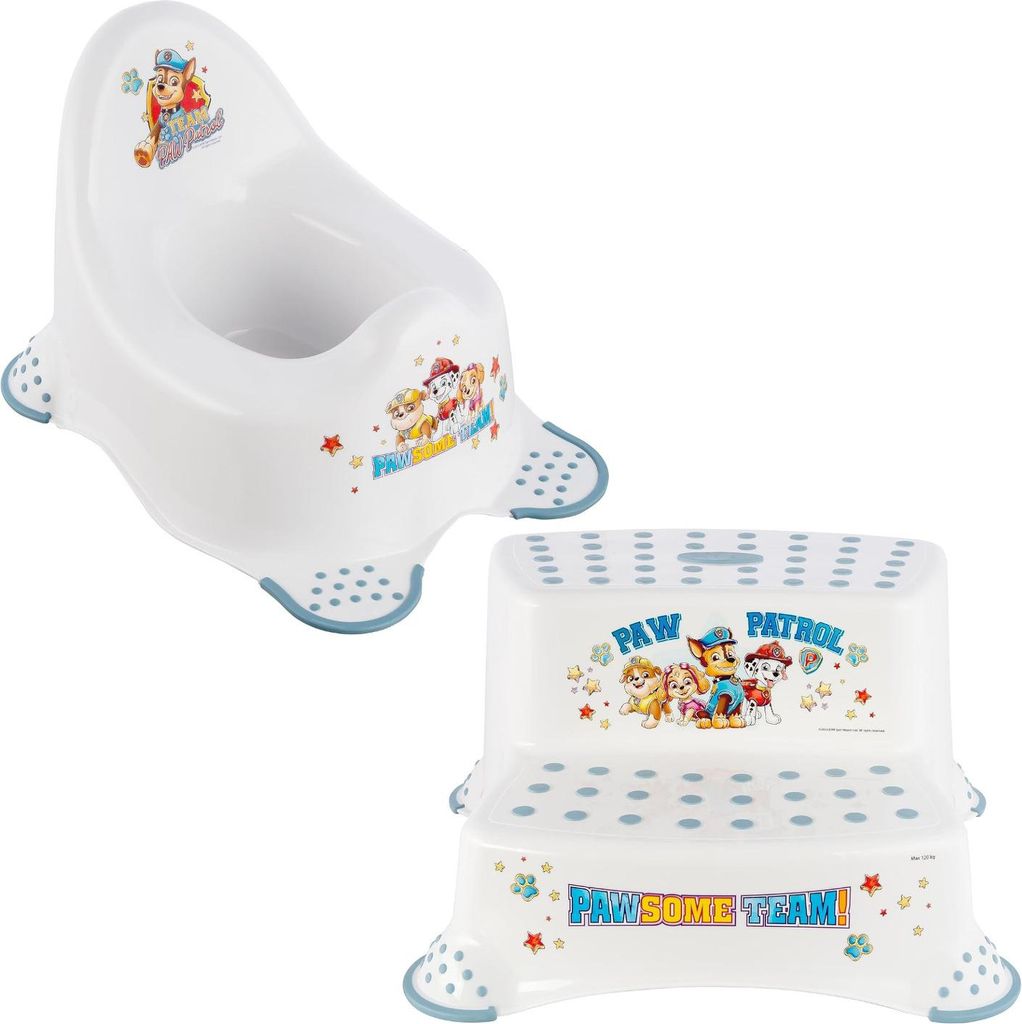 Paw Patrol Anti-Rutsch-Töpfchen Weiß Max 15kg + Paw Patrol Anti-Rutsch-Plattform Weiß Max 120kg